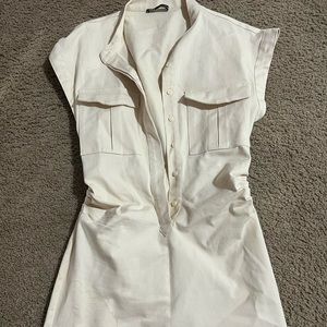 Zara Back Pleat Pocket Dress 🤍